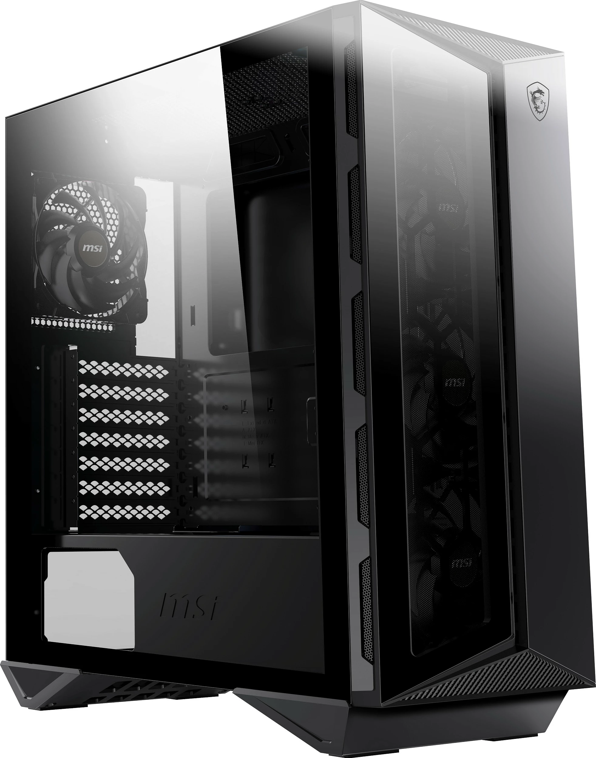 Kasë MSI MPG GUNGNIR 110R, midi tower, xham i temperuar, RGB, e zezë