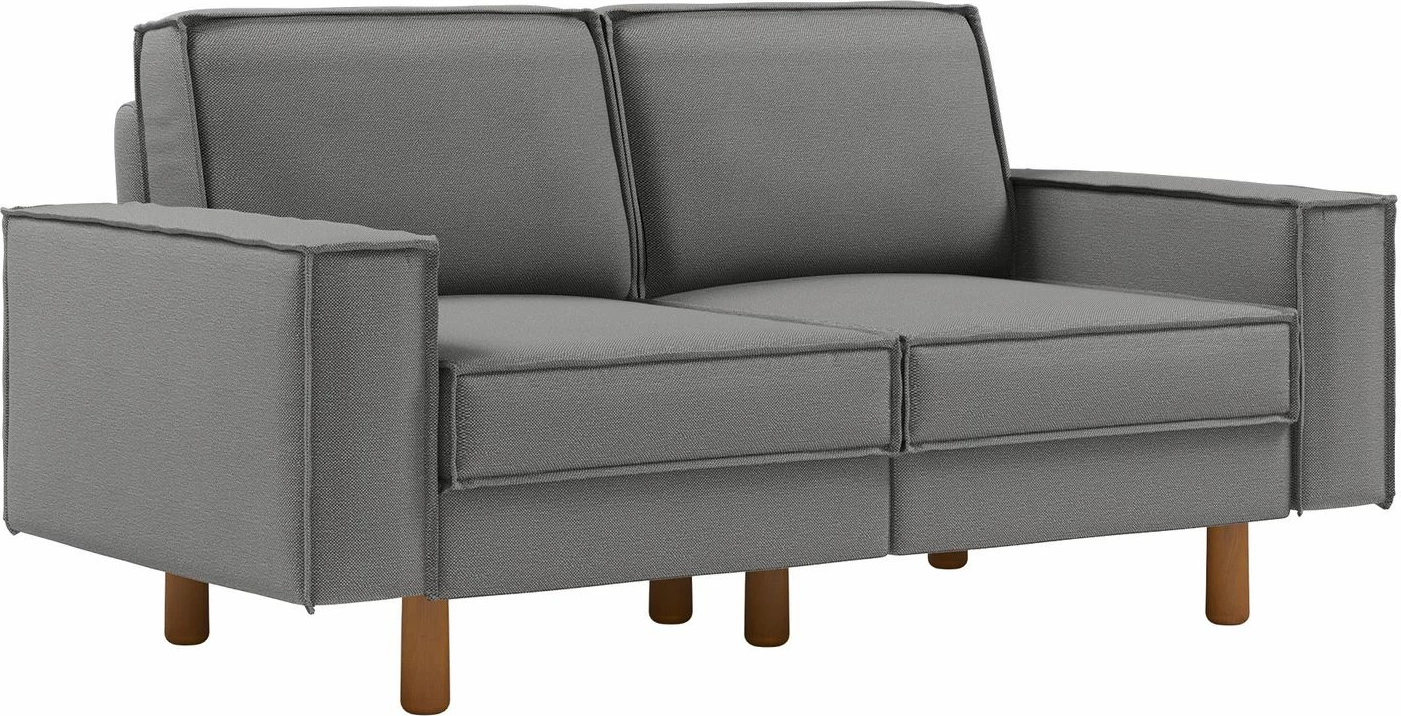 Divan dy vendësh Atelier del Sofa, ngjyrë obsidian, këmbë dru arre, Sparrow 2