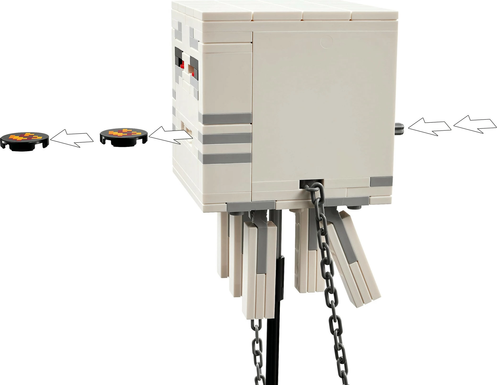 Set ndërtimi LEGO The Ghast Balloon Village Attack, 555 pjesë, plastikë, shumëngjyrësh