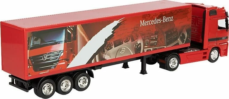 Kamion lodër Daffi Mercedes-Benz Actros 57654/E-765, 1:43, metal, i kuq, me rimorkio