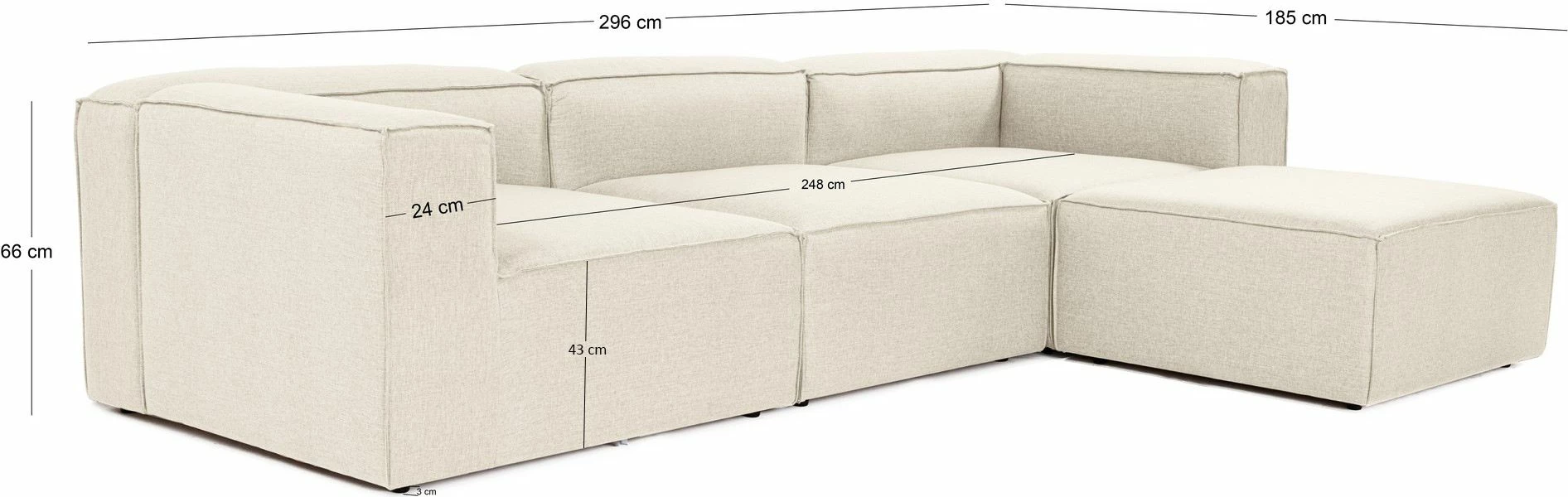 Këndare Atelier del Sofa, Fora, ngjyrë ecru