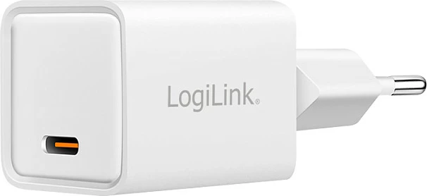 Karikues USB-C LogiLink 20W GaN, 1x USB-C PD, i bardhë