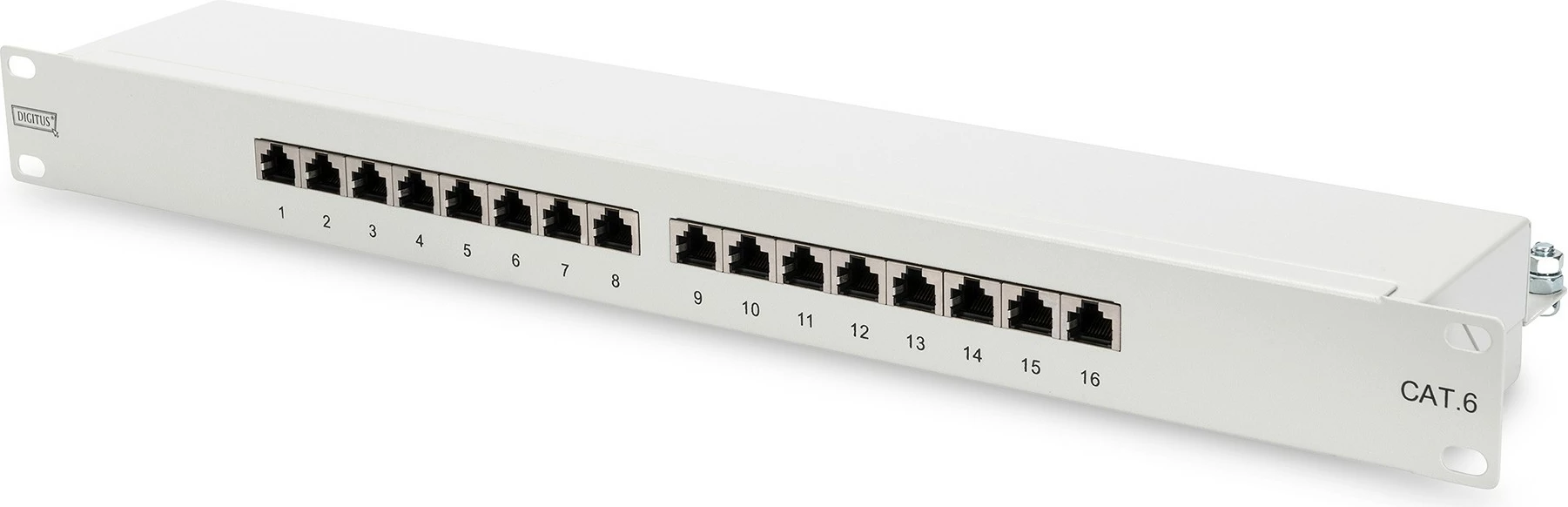 Patchpanel Digitus 16 portë CAT6, i bardhë