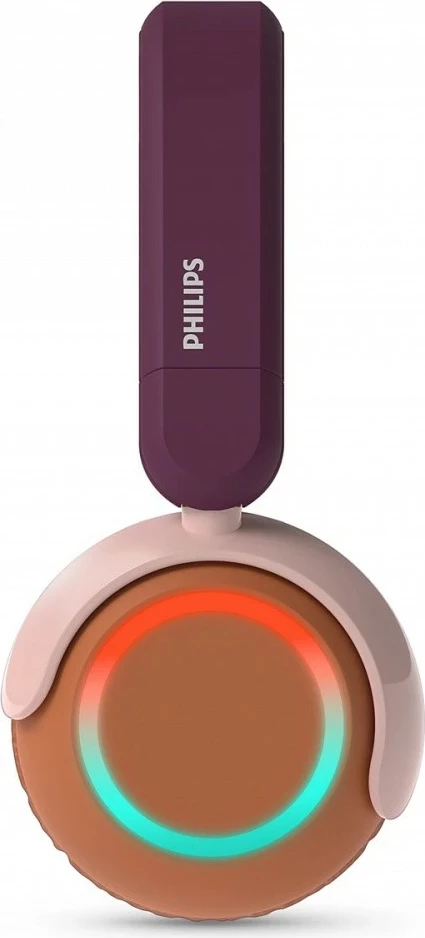 Kufje me valë Philips TAK4200MP/00, Bluetooth 5.4, për fëmijë, 45h, mikrofon, LED, kufizim volumi 75/85 dB, magenta/vjollcë