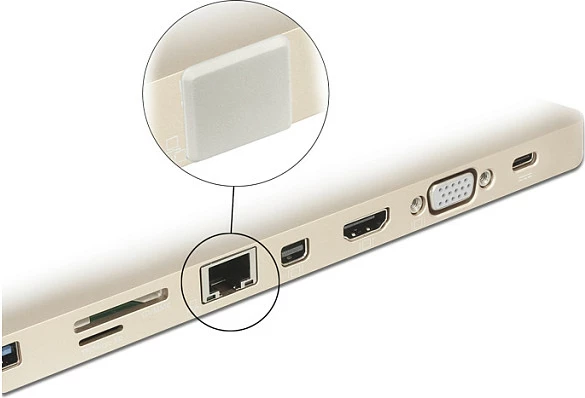 Kapak pluhuri për port RJ-45 DeLOCK 64019, 10 copë, i bardhë