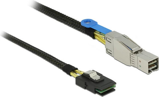 Kabllo SAS DeLOCK 83616, Mini SAS HD SFF-8644 në Mini SAS SFF-8087, 1 m, 6 Gbit/s, e zezë