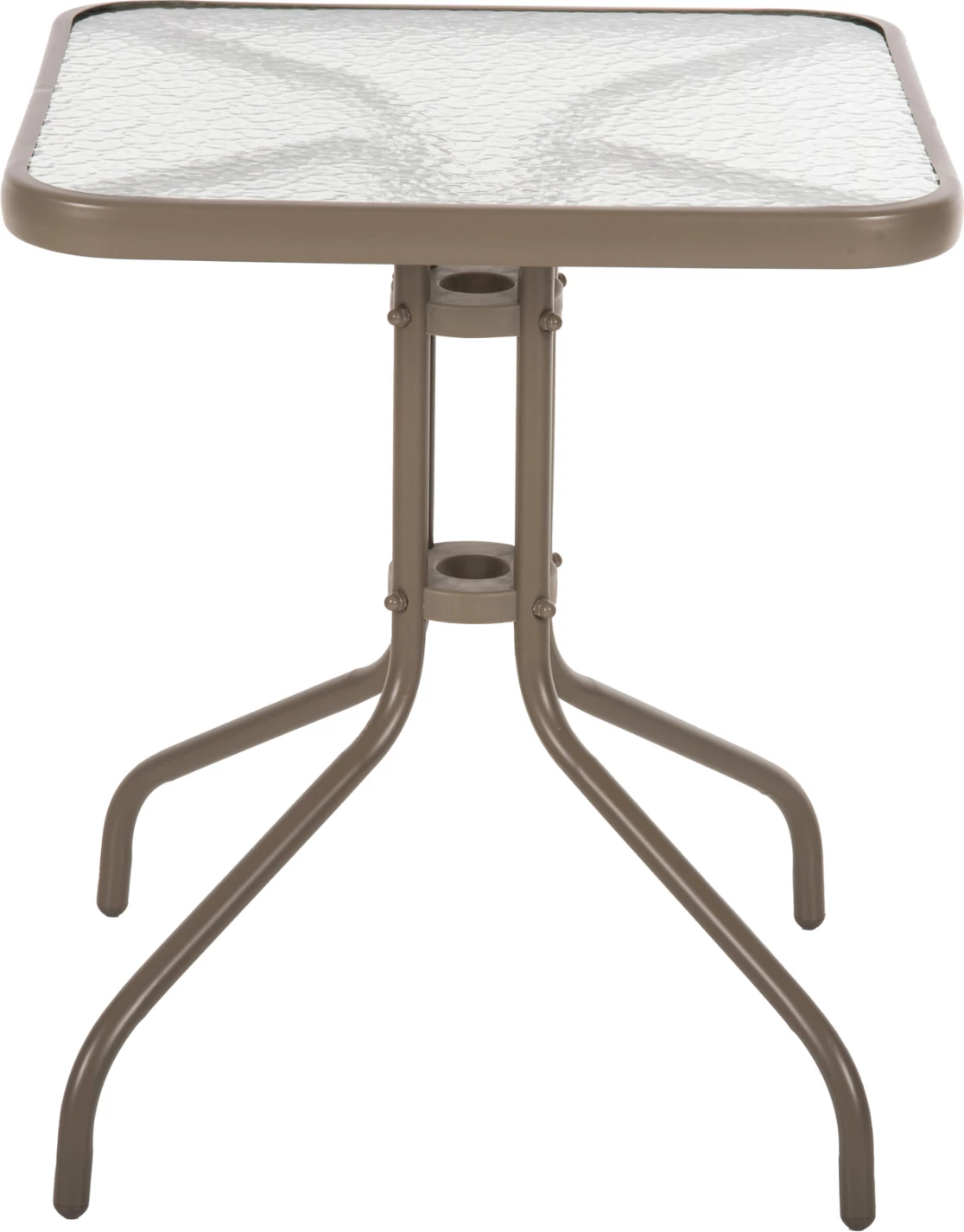 Tavolinë e jashtme katrore FIGO FH5035.04, ngjyrë shampanjë, metal-xham, 60x60x70 cm 2