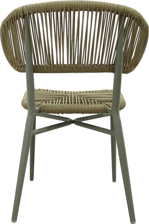 Karrige alumini-pe rattan Agus e grumbullueshme, ngjyrë kafe, 55x63x77cm