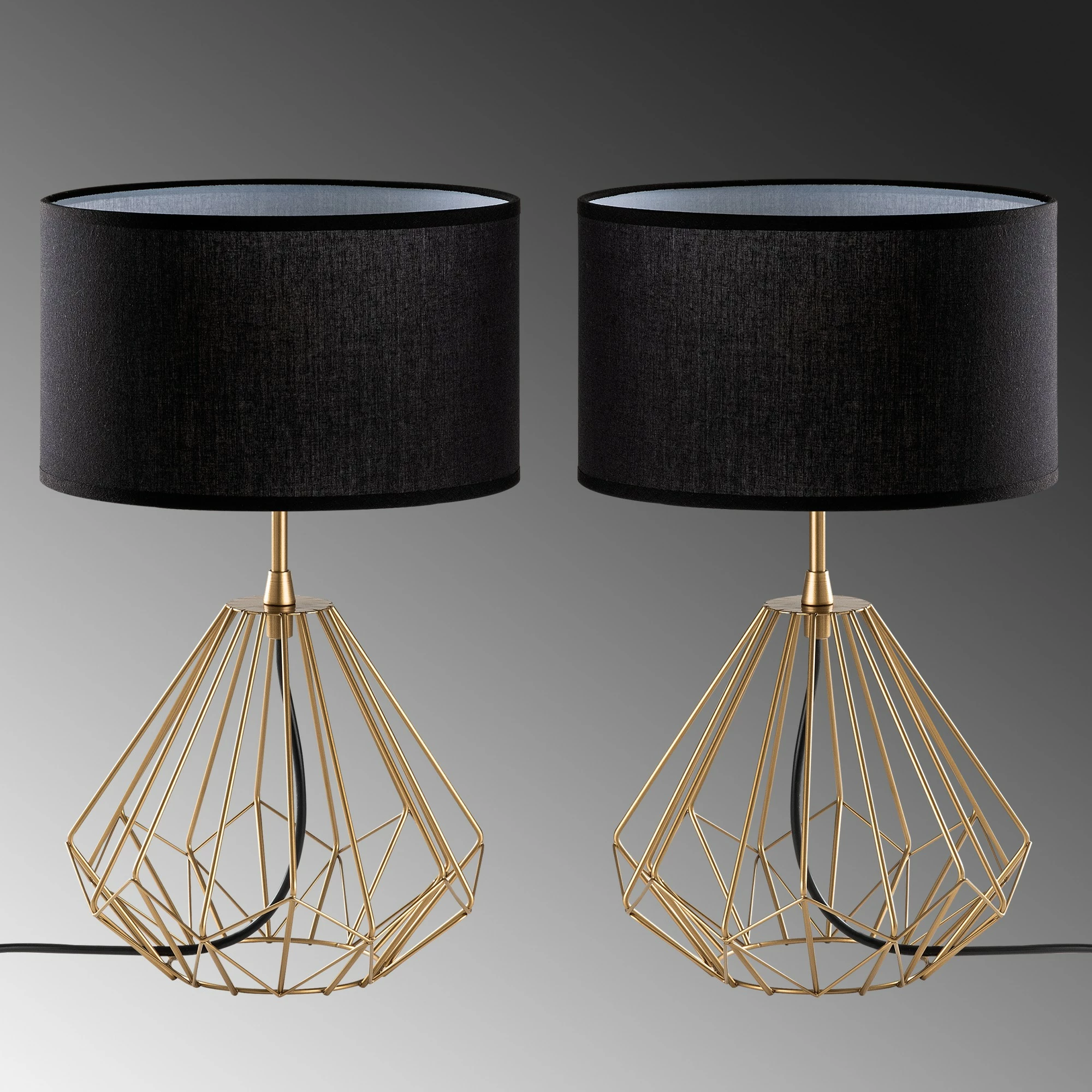 Set llamba tavoline Opviq, Diamond, ngjyrë ari, S-710 (2 copë)