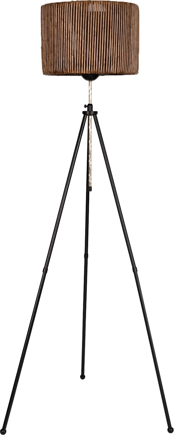 Llambë dyshemeje metalike, ngjyrë e zezë dhe ngjyrë arre, FH7488, 30x165 cm