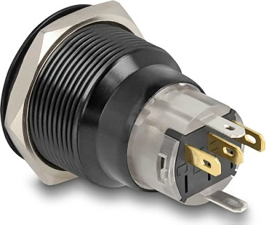 Switch pushbutton DeLOCK 22015, 22 mm, IP65, me LED, 250 V/2 A, zi/kuqe