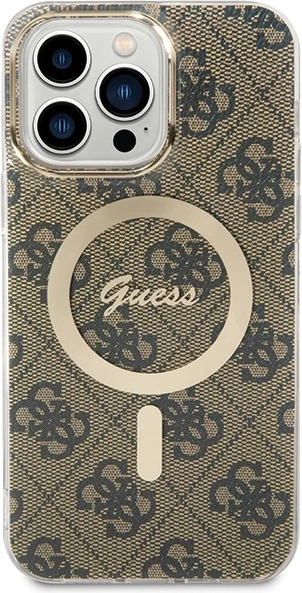 Mbështjellës Guess 4G MagSafe për iPhone 15 Pro Max, Kafe