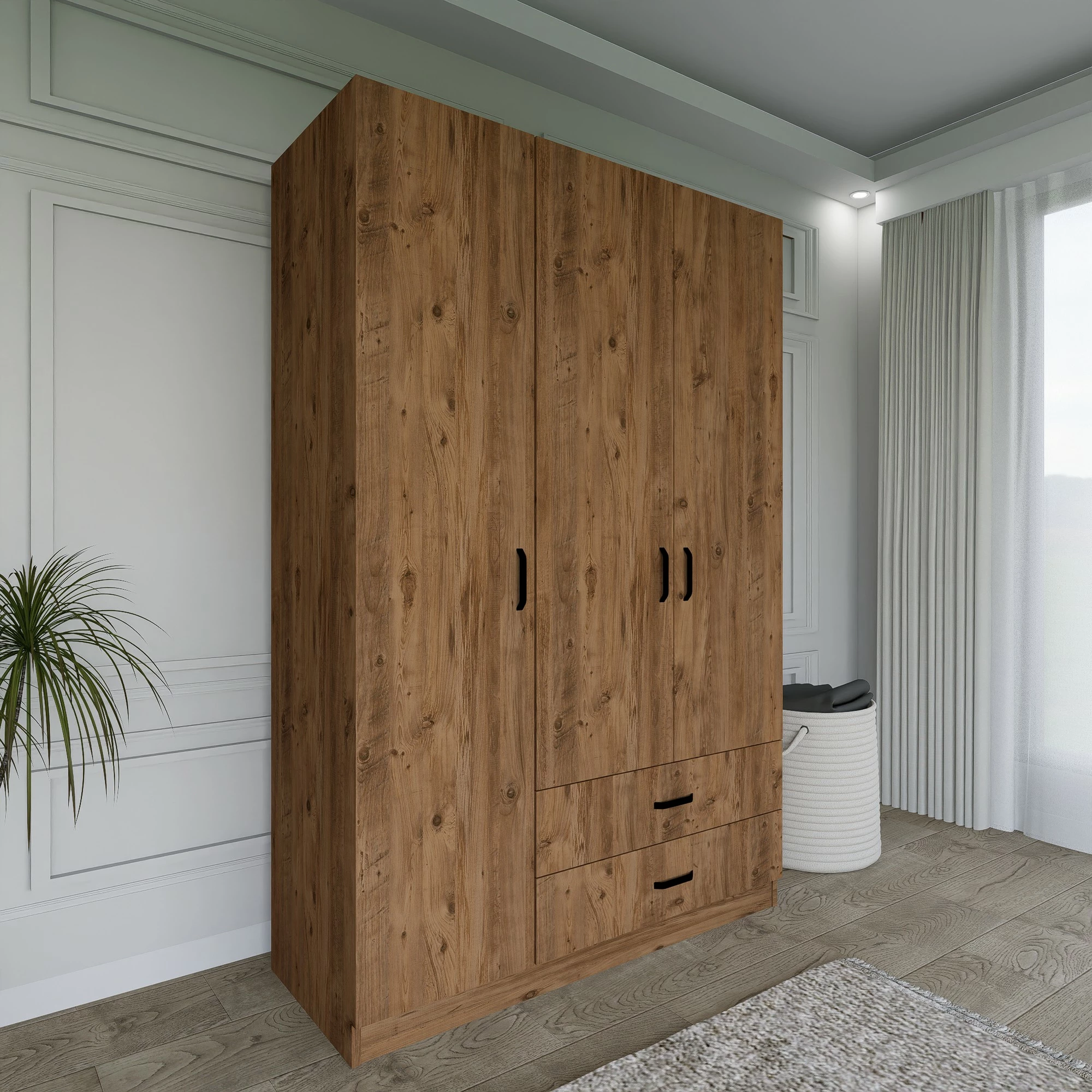 Dollap Hanah Home, Yaman 1600-027, ngjyrë arre, 120x181x45cm