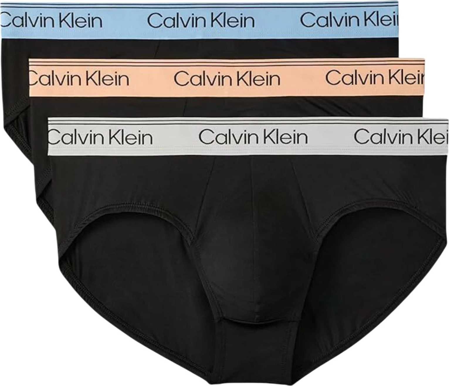 Të brendshme për meshkuj Calvin Klein Underwear Hip Brief 3PK LV00NB4408, të zeza/blu