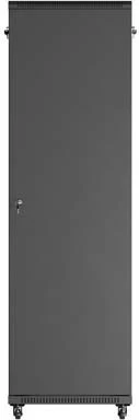 Shafë rack LANBERG 19" 42U 600x1000, derë e përparme me xham, e zezë
