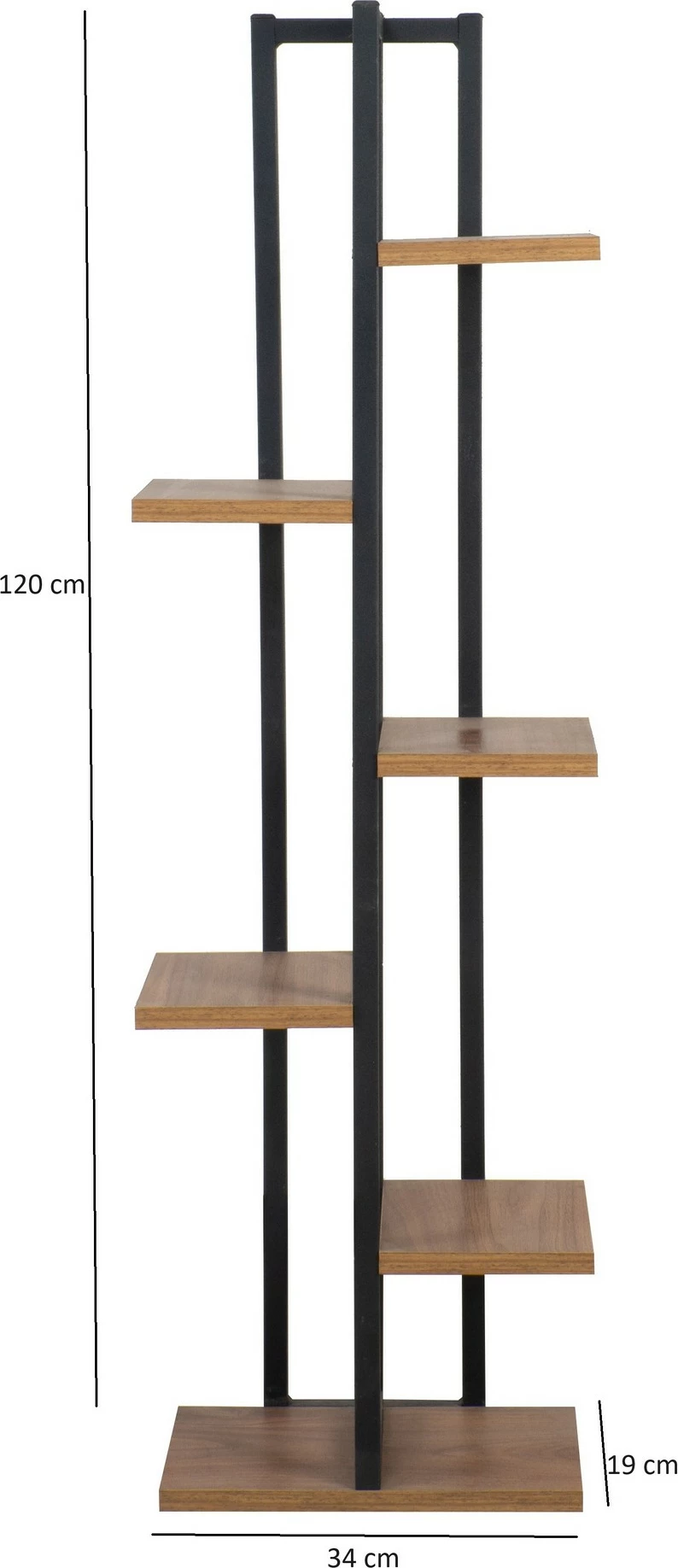 Raft librash Skye Decor, ngjyrë pishë Atlantike dhe e zezë, Nina