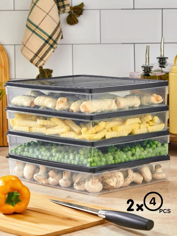 Set kuti për organizim (8 copë), ngjyrë antracit, VITABOX 8'LI-ANTRASIT 2,8LT