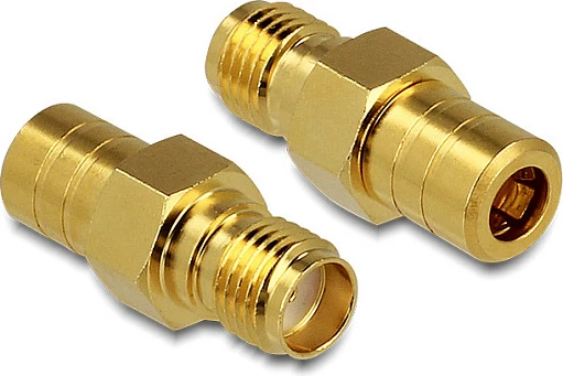 Adapter HF DeLOCK SMA femër në SMB mashkull, i artë