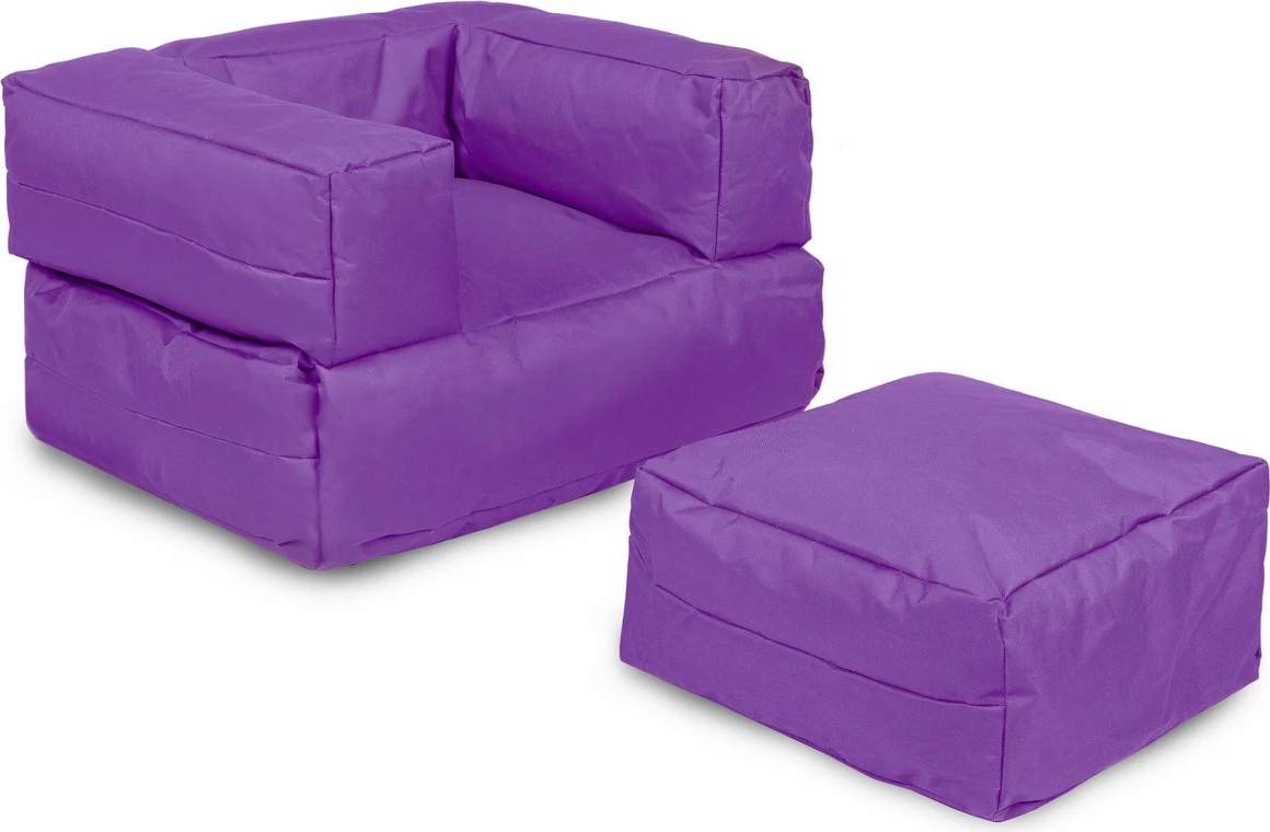 Set karrige dhe pouffe për fëmijë, ngjyrë vjollcë, për kopsht