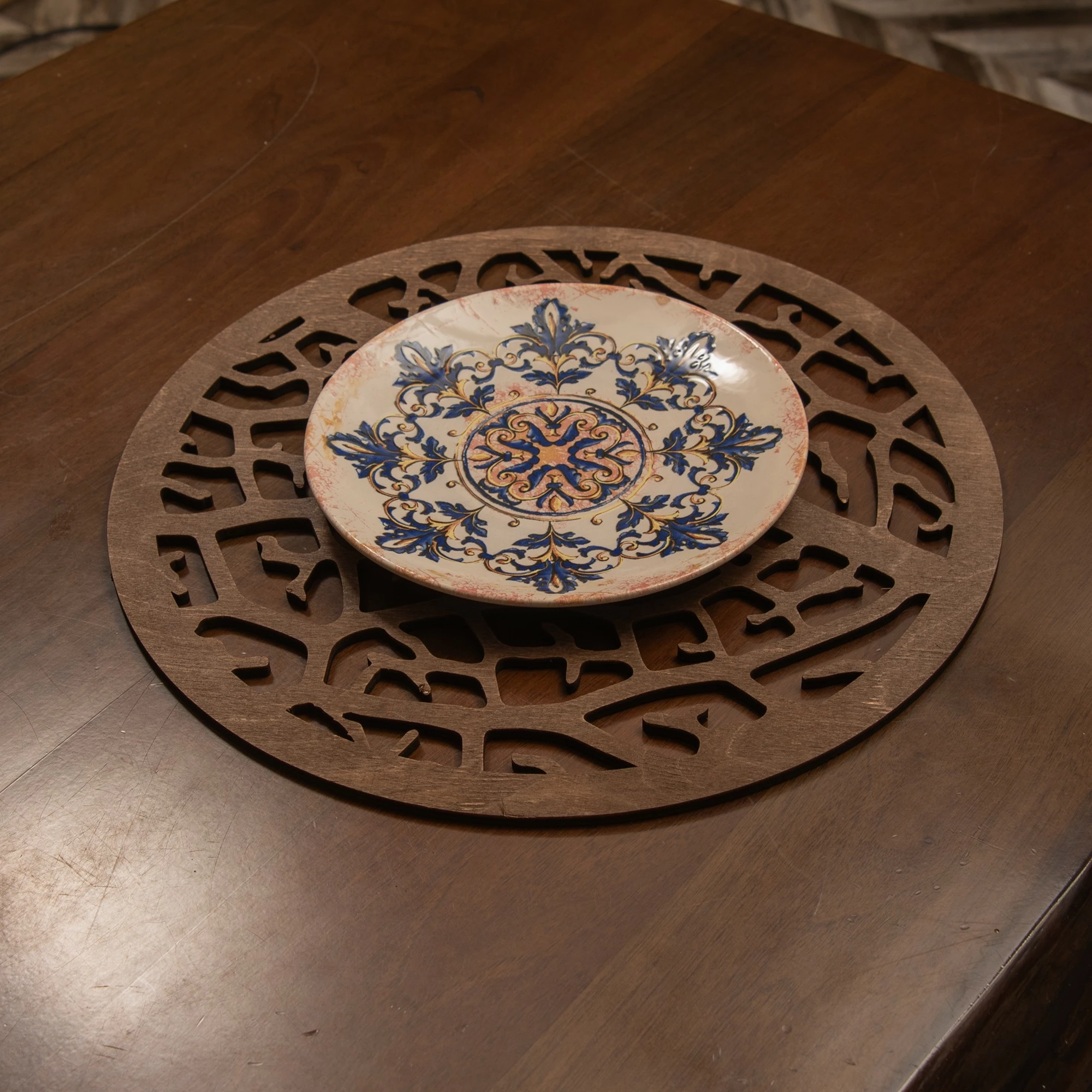 Set nënshtrues tavoline prej druri Hermia, 6 copë, ngjyrë wenge