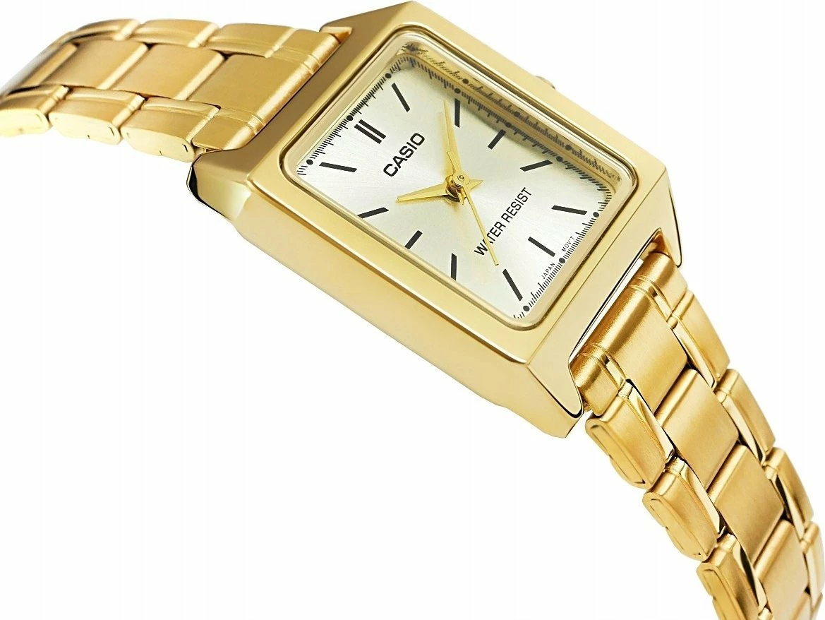 Orë dore Casio LTP-V007G-9EUDF, kuarc, analoge, 30 m, rrip çelik inox, me kuti, e artë