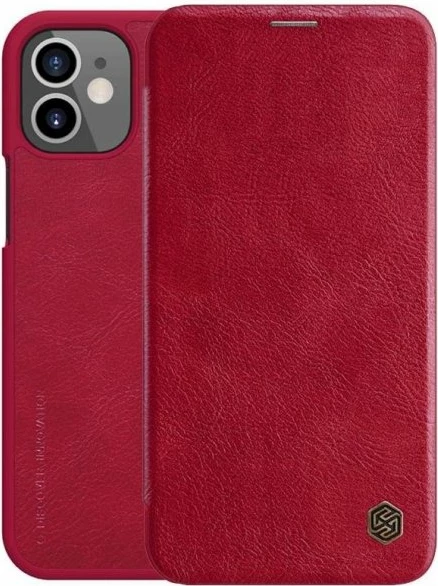 Mbështjellës flip Nillkin QIN për iPhone 12 Mini, e kuqe