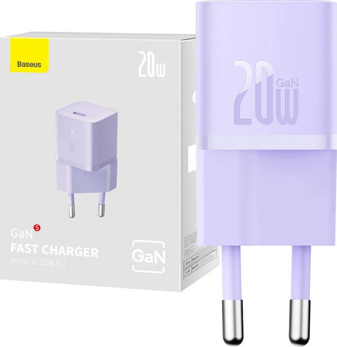 Karikues muri mini Baseus GaN5, 20W, Type-C, vjollcë