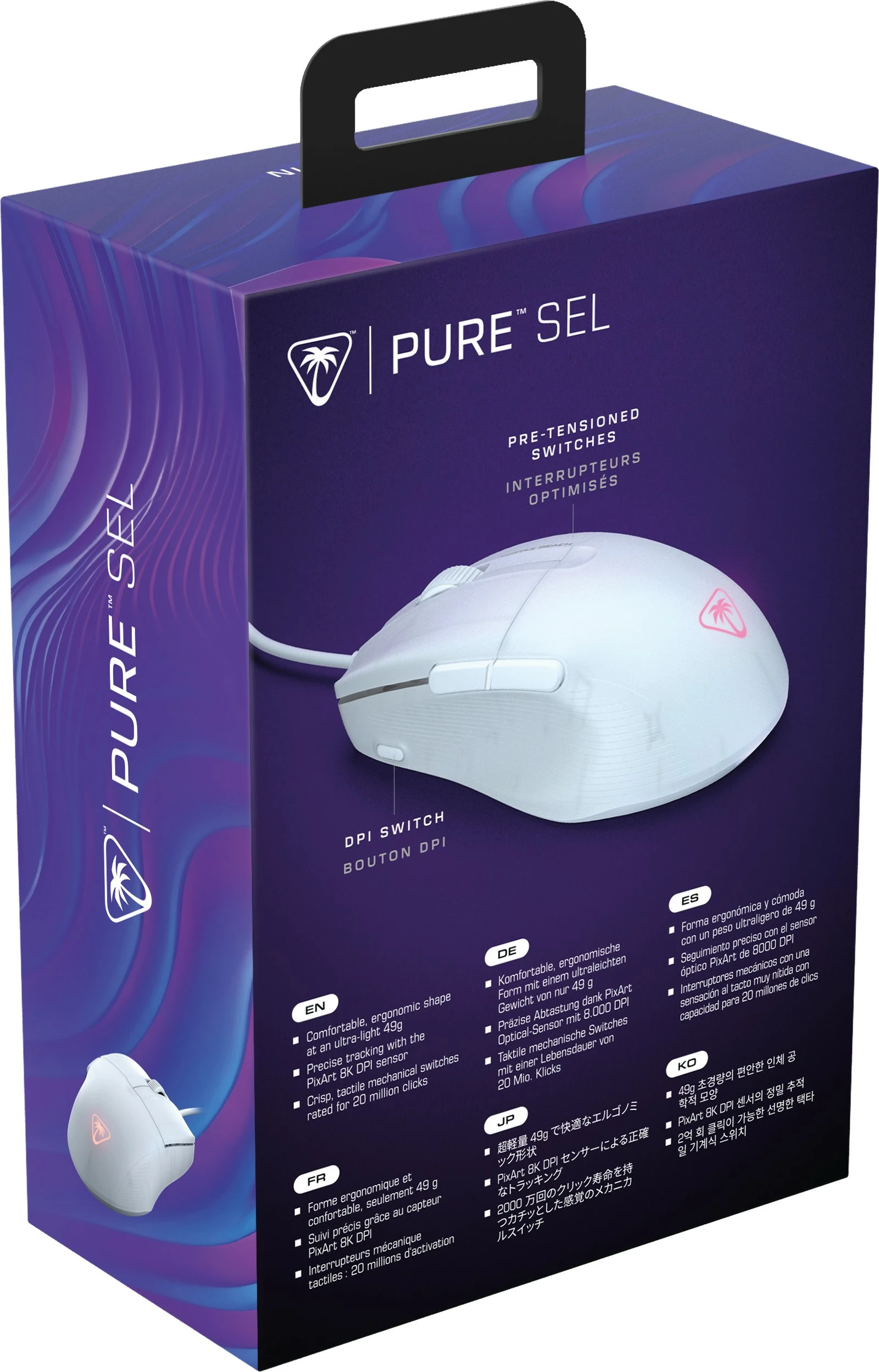 Maus gaming Turtle Beach Pure SEL, 8000 DPI, RGB, i bardhë