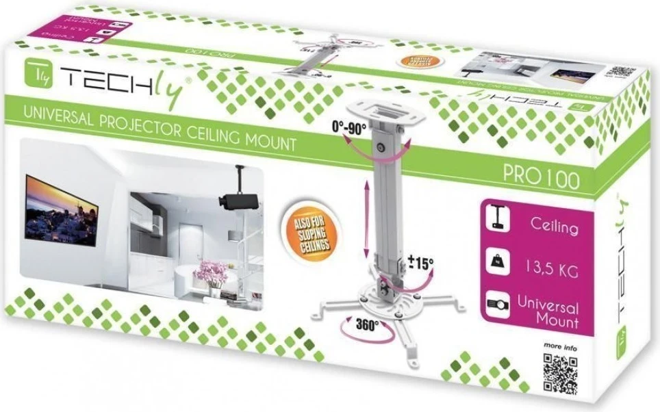 Mbajtëse për projektor Techly, 380-580 mm, i hirtë