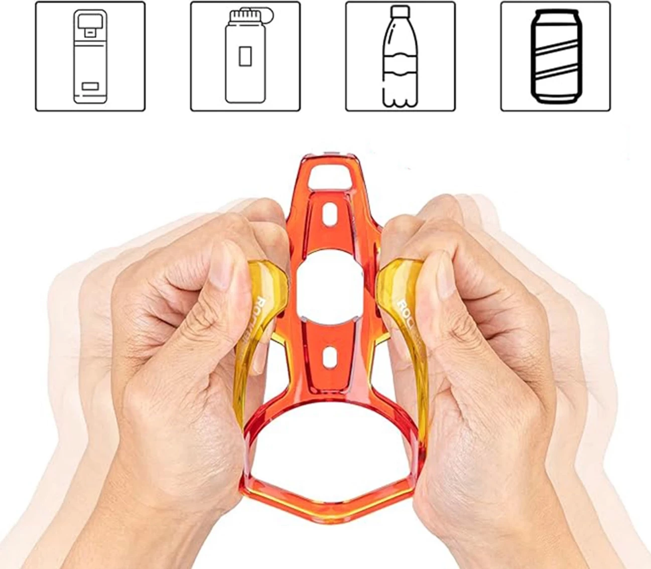 Mbajtëse shishe për biçikletë Rockbros FK338, PC, kuqe/verdhe