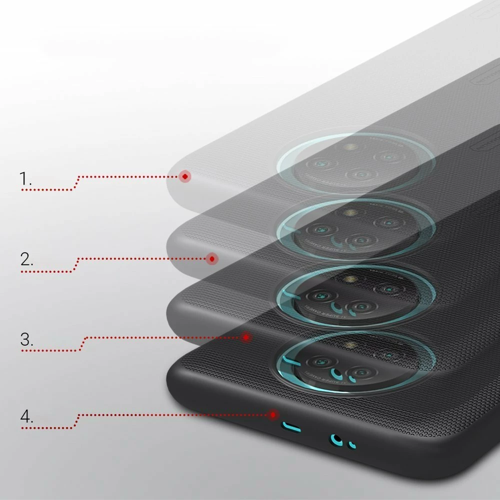 Mbështjellës Nillkin Super Frosted Shield për Xiaomi Redmi Note 9T 5G, i zi