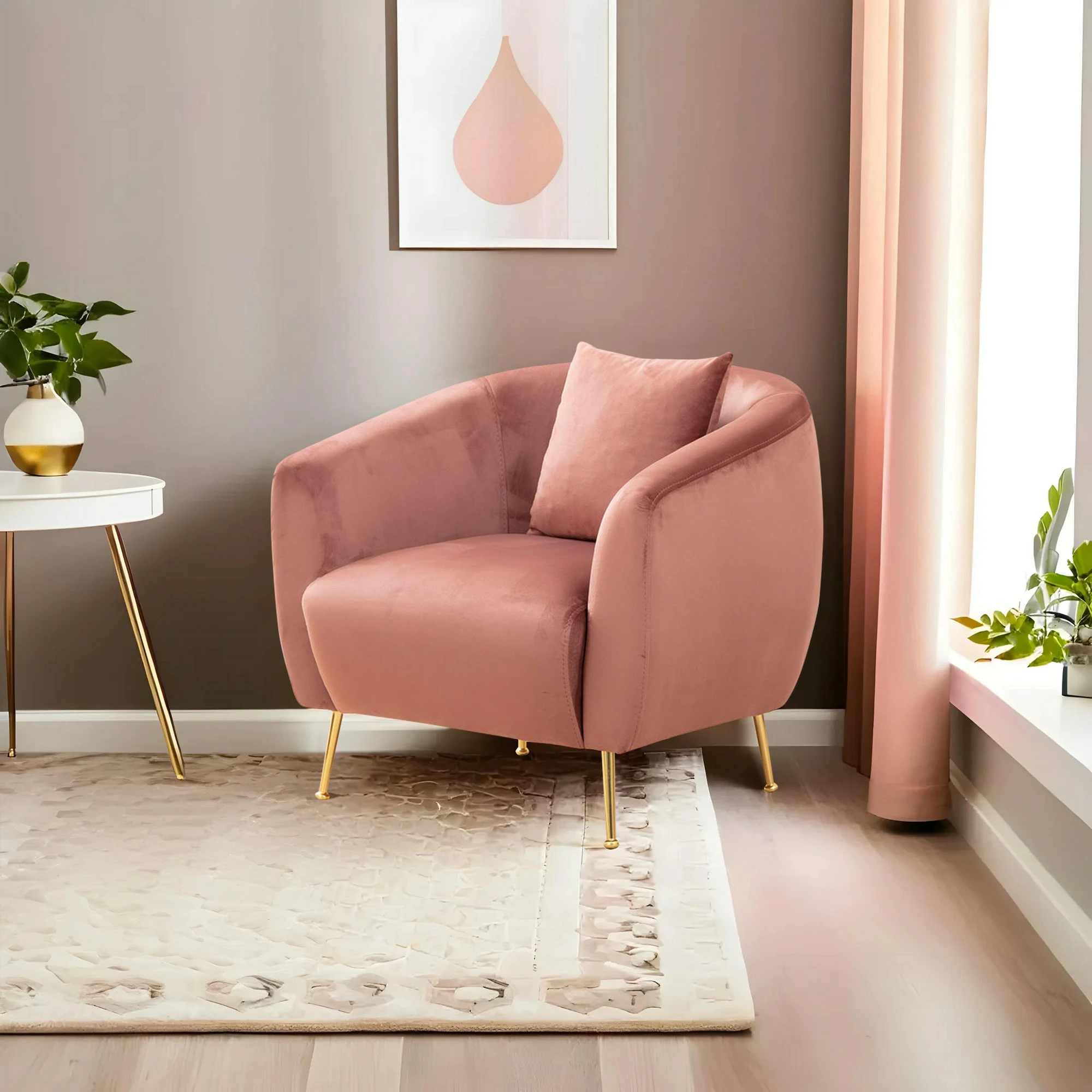 Karrige Wing, Atelier del Sofa, rozë, Eses