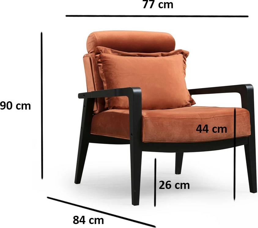 Karrige Wing Atelier del Sofa, Apollo, ngjyrë kanellë