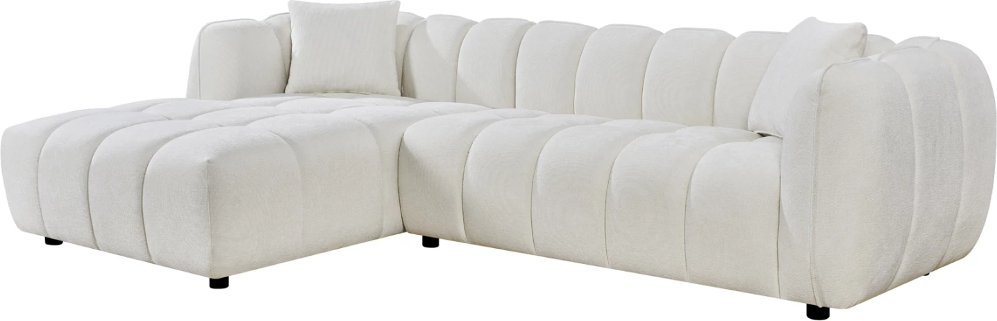 Këndare e majtë LYKKE, stof ecru, FH3326.02L, 280x89-165x70cm