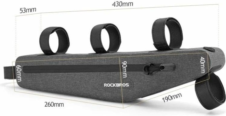 Çantë kornize për biçikletë Rockbros, gri