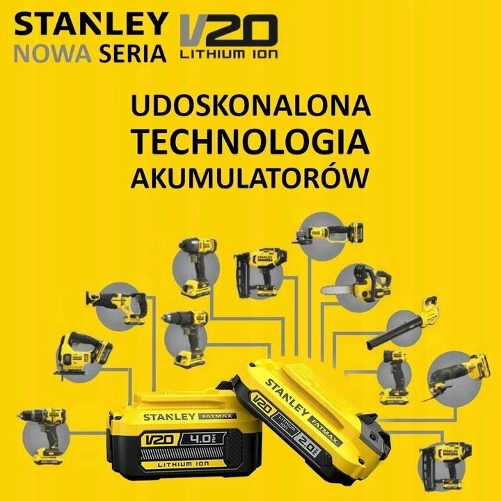 Fryrës gjethe Stanley SFMCBL730M1-QW V20 Gen2 18V 4.0Ah Brushless, set me bateri + karikues, verdhë/zezë