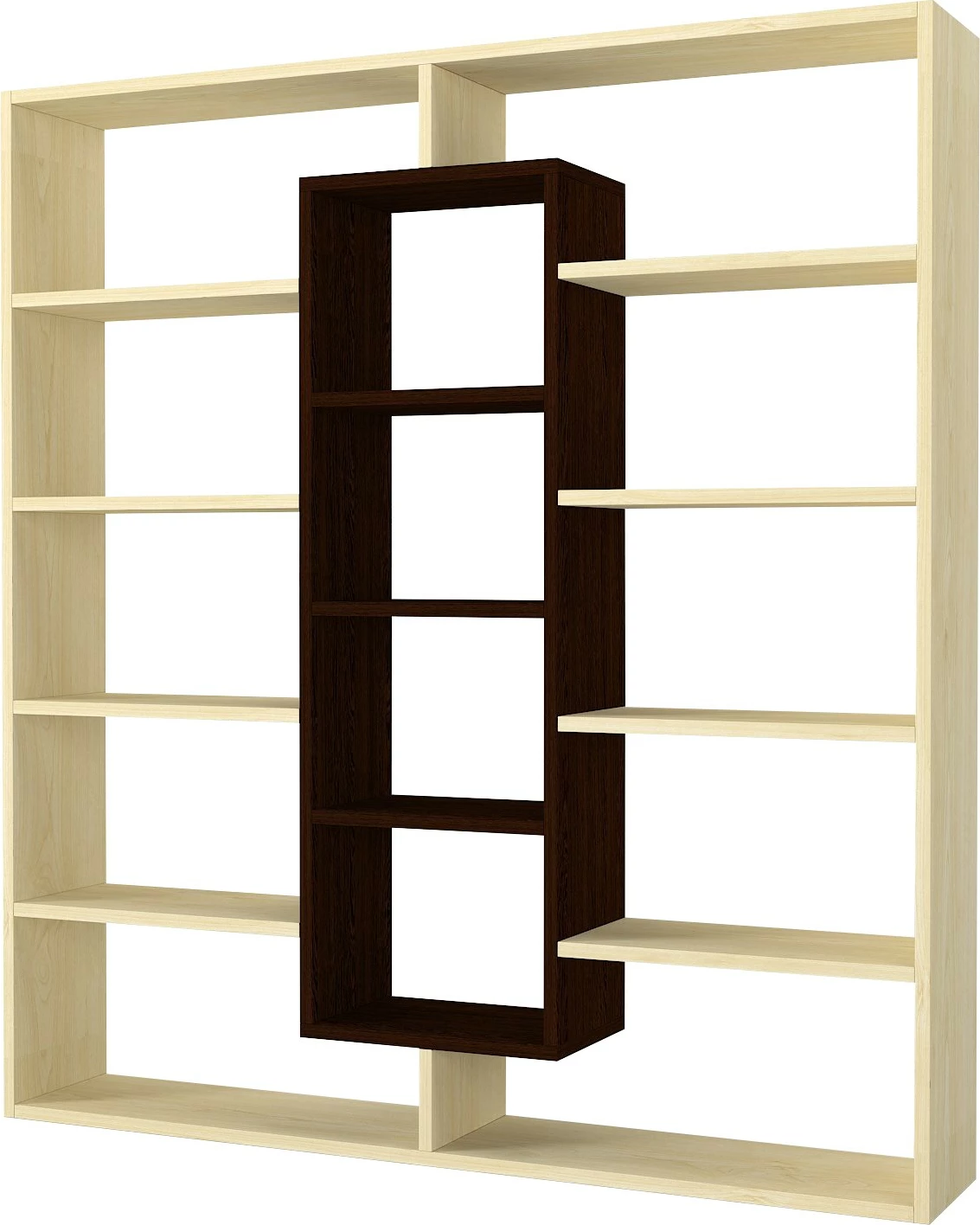 Raft librash Hanah Home, Ample, ngjyrë wenge dhe betull