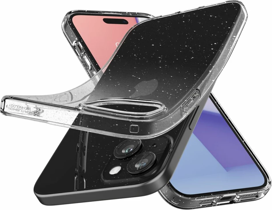 Mbështjellës Spigen Liquid Crystal Glitter për iPhone 15 Plus, Transparent me shkëlqim