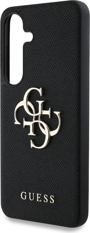 Mbështjellës Guess Grained Big 4G Logo Small Classic Logo për Samsung Galaxy S25, i zi