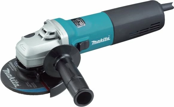 Llamarinë (angle grinder) Makita 9565HR 125 mm 1100 W, me kabllo, turkez/zi, set me mbrojtëse dhe dorëzë