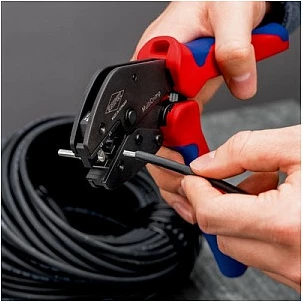 Vegël presimi Knipex MultiCrimp MC4/MC4 EVO2, 250mm, kuqe/blu