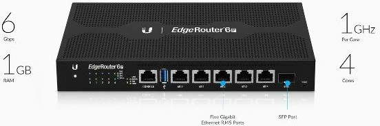 Router Ubiquiti EdgeRouter 6P, 5x Gigabit PoE, 1x SFP, fanless, i zi