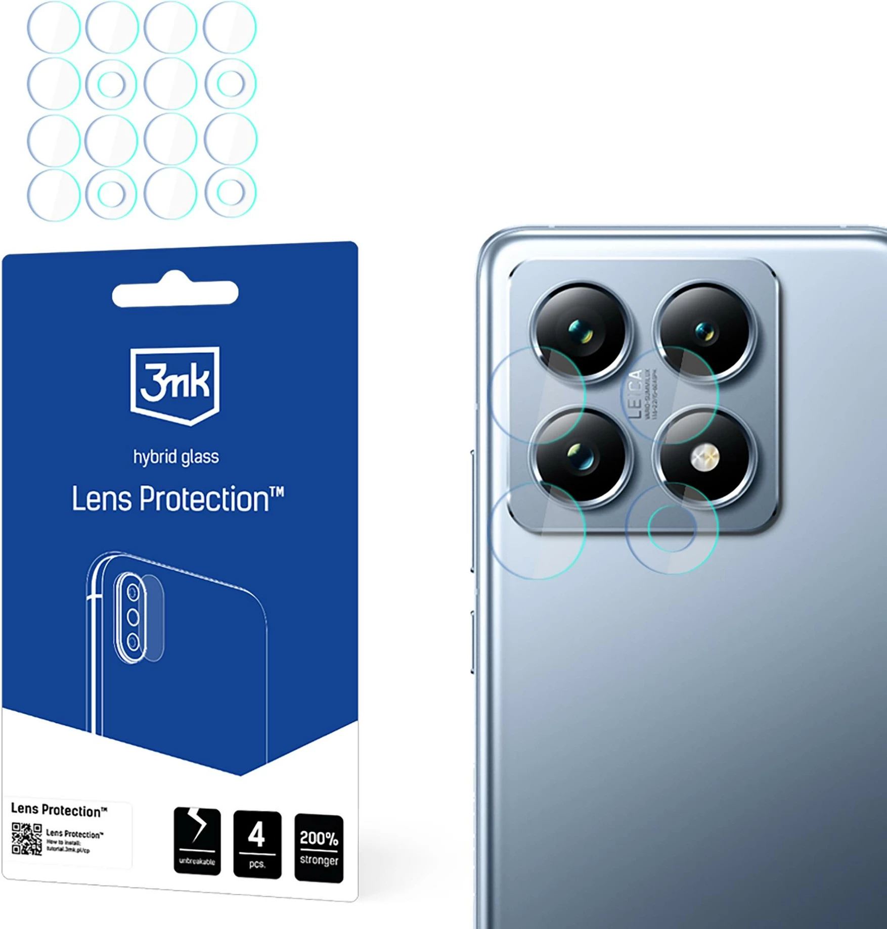 Mbështjellës xhami hibrid për kamerë, 3mk Protection, për Xiaomi 14T / 14T Pro