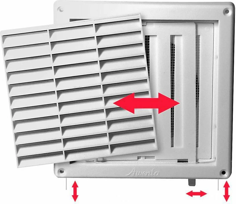Grilë ventilimi AWENTA T55 130x130 mm Ø100 mm, e bardhë