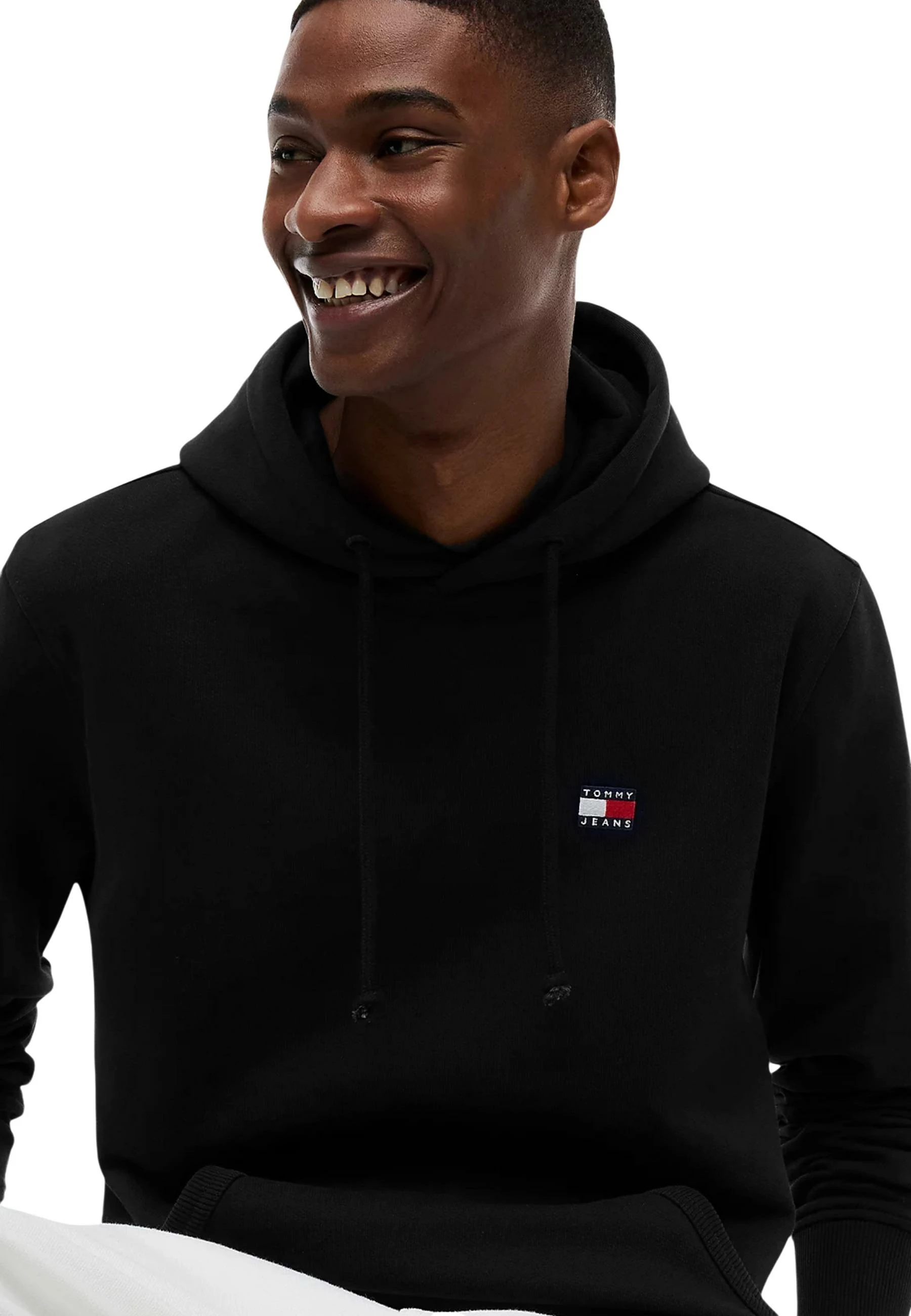 Duks me kapuç Tommy Hilfiger Jeans DM0DM21922 për meshkuj, i zi [Madhësia: S]