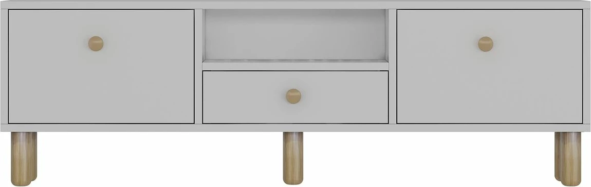 Komodë TV Skye Decor, e bardhë, lisi sapphire, 1310-DROP-1