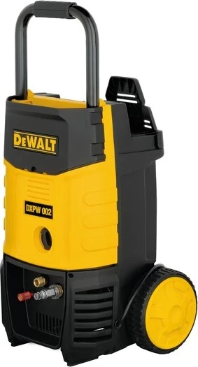 Pastrues me presion të lartë Dewalt DXPW002E 150 bar 530 l/h 2.7 kW me zorrë 8 m, pistoletë dhe grykë flat spray, verdhë/zi