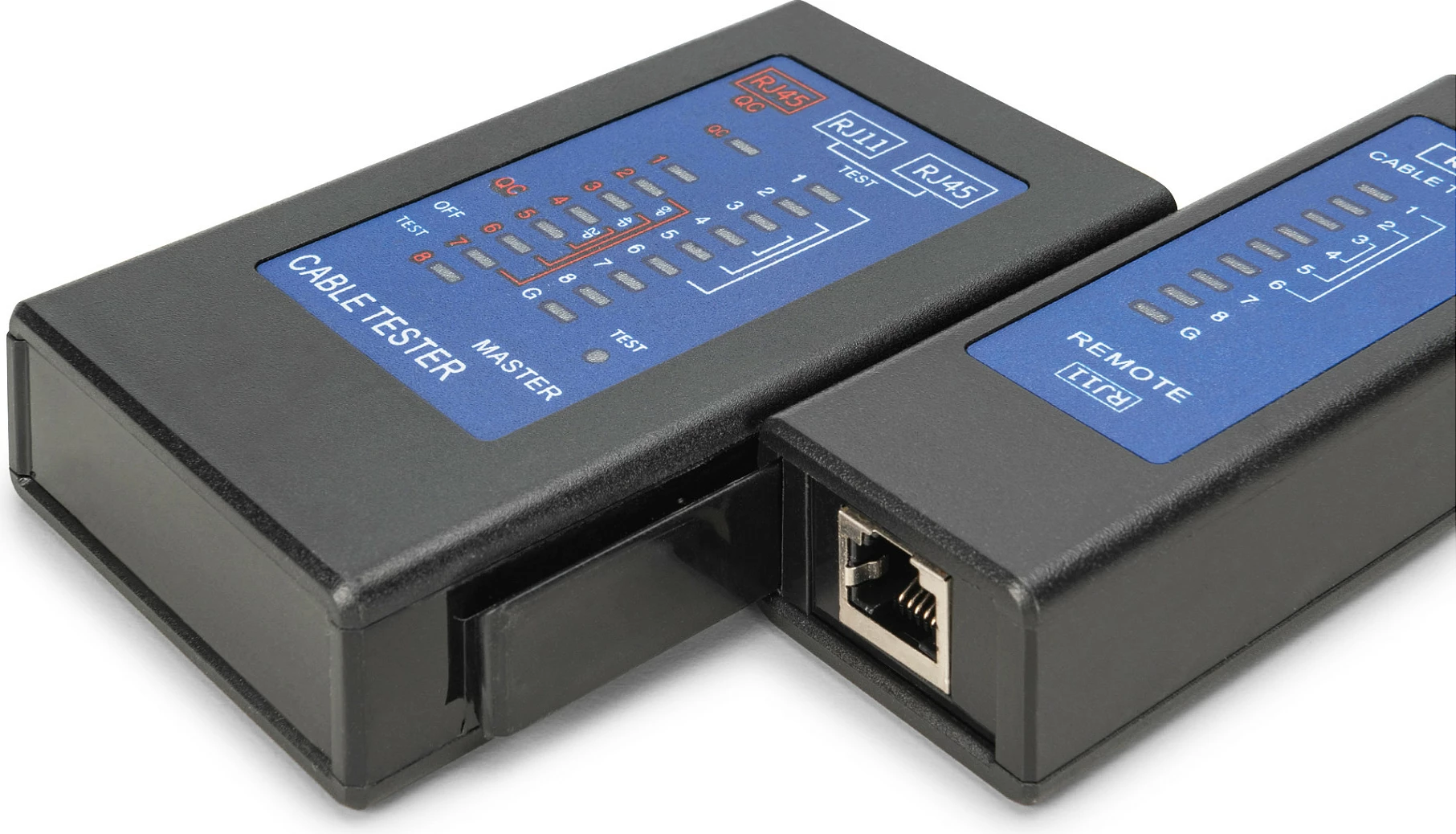 Tester kablli rrjeti Digitus RJ45 PoE, me LED, i zi