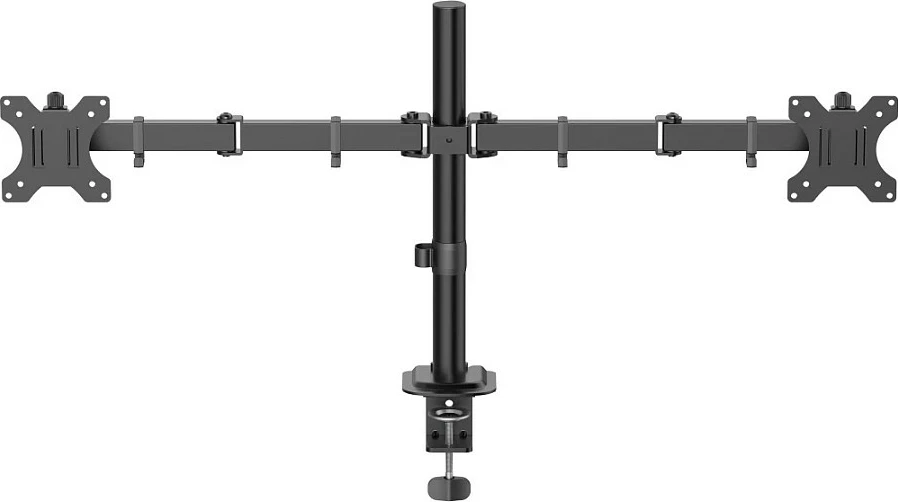 Mbajtëse për 2 monitorë Hama, 13-35", VESA 75x75/100x100, me klemë tavoline, e zezë