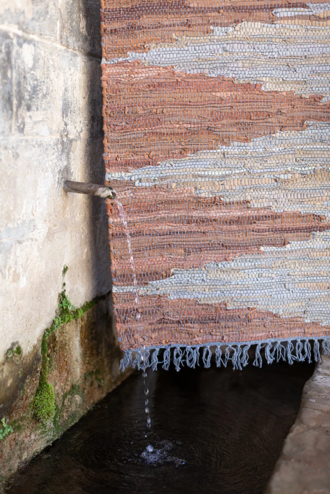 Qilim FLAME, lëkurë, kafe-bezhë, 60x90